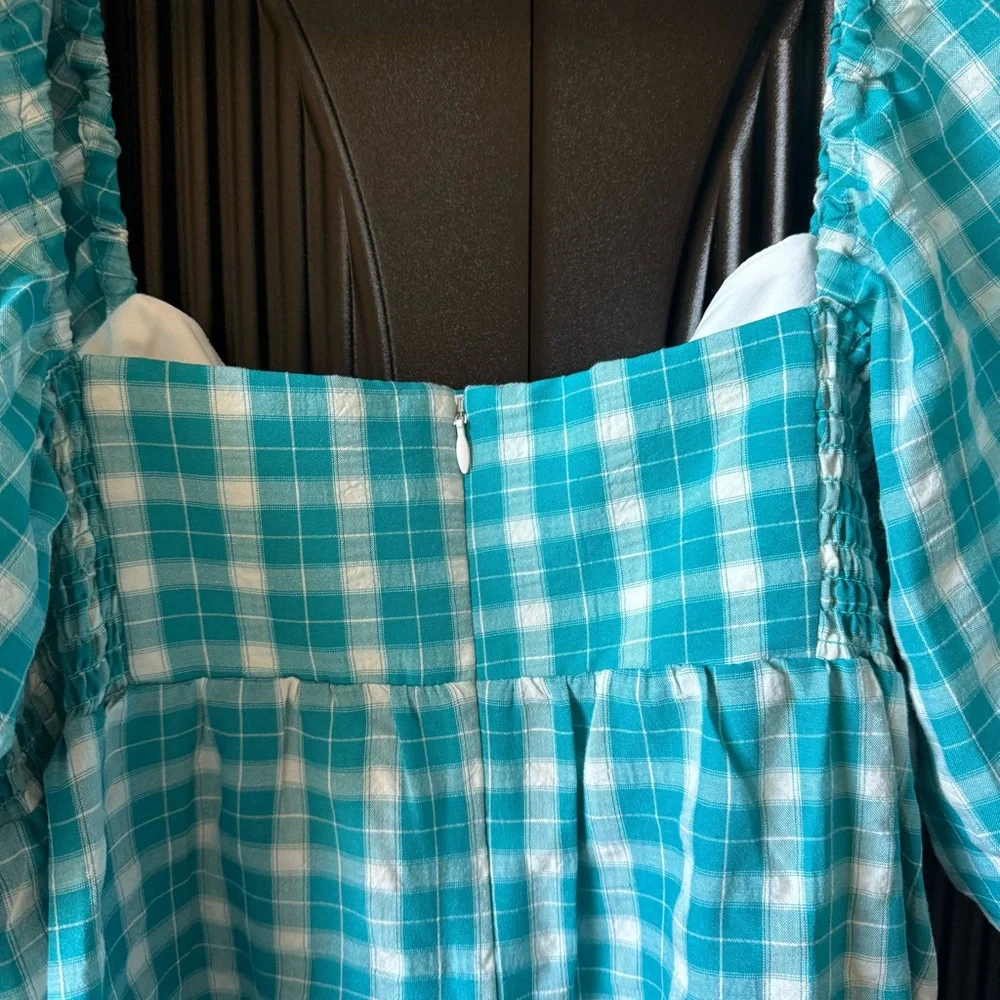 Amanda Uprichard Blue Plaid Mini Dress - Picture 14 of 16